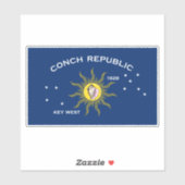 Conch Republic Flag Key West Florida Sticker (Vel)