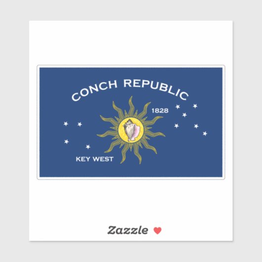 Conch Republic Flag Key West Florida Sticker (Vel)