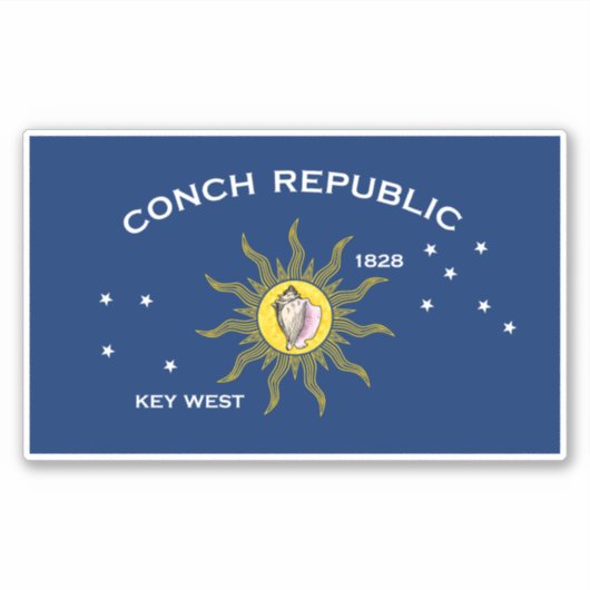 Conch Republic Flag Key West Florida Sticker (Voorkant)