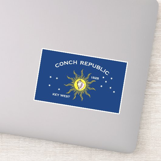 Conch Republic Flag Key West Florida Sticker (Detail)