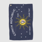 Conch Republic Key West Jouw tekst Golfhanddoek (Voorkant)