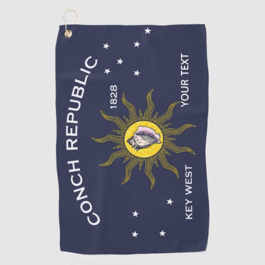 Conch Republic Key West Jouw tekst Golfhanddoek (Voorkant)