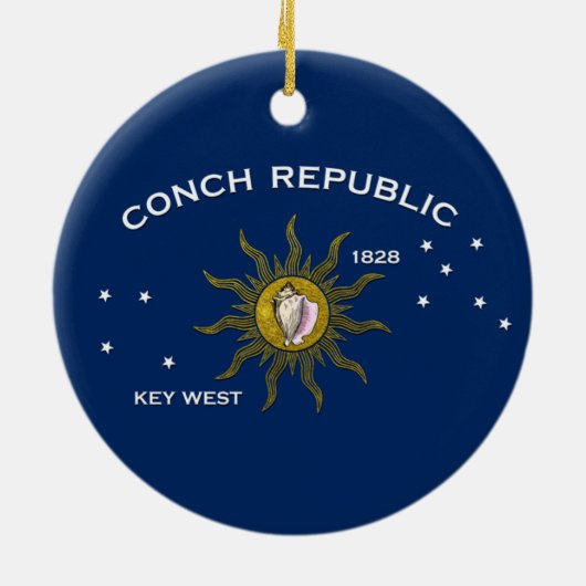Conch Republic Key West Keramisch Ornament (Achterkant)