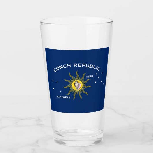 Conch Republic Vlag Key West Florida Glas (Voorkant)
