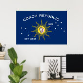 Conch Republic-vlag Key West Florida Poster (Thuiskantoor)