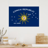 Conch Republic-vlag Key West Florida Poster (Keuken)