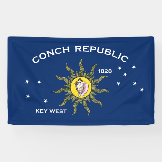 Conch Republiek Vlag Key West Florida Spandoek (Horizontaal)