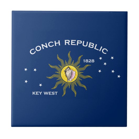 Conch Republiek Vlag Key West Florida Tegeltje (Voorkant)