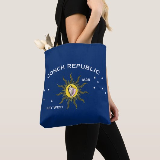 Conch Republiek Vlag Key West Florida Tote Bag (Dichtbij)