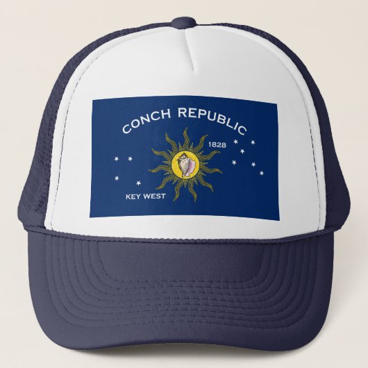 Conch Republiek Vlag Key West Florida Trucker Pet (Voorkant)