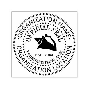Conch Schelp #2 Officiële Zegel Naam Loc URL Opric Zelfinktende Stempel