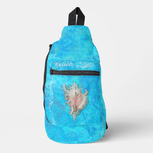 Conch Schelp "Strandleven" Sling Bag (Voorkant)