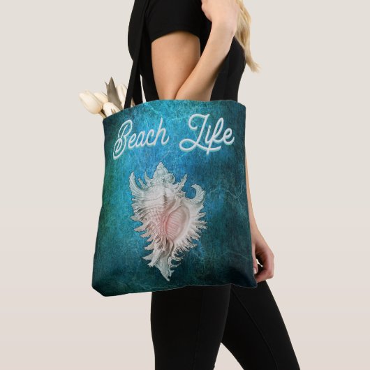 Conch Schelp "Strandleven" Tote Bag (Dichtbij)