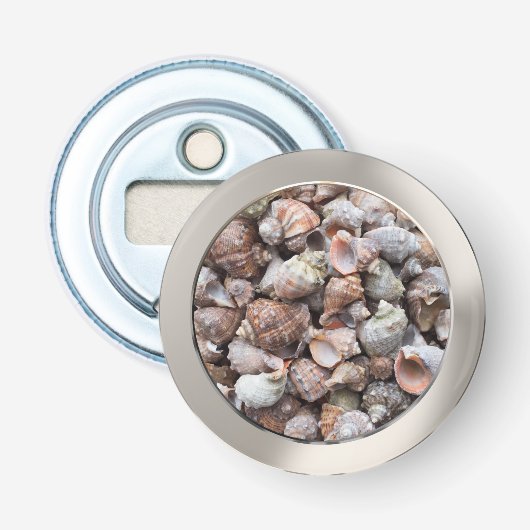 Conch schelpen button flesopener (Voorkant)