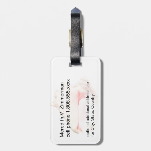 Conch Seashell Bag Label Bagagelabel (Achterkant verticaal)