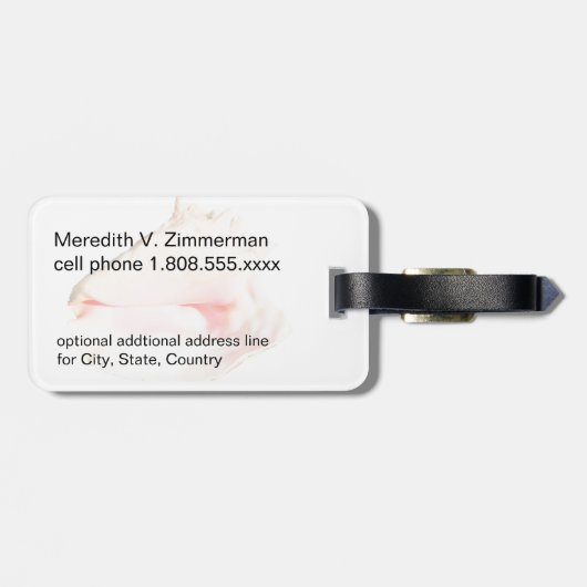 Conch Seashell Bag Label Bagagelabel (Achterkant horizontaal)