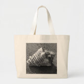 Conch Seashell Black and White Beach Canvas tas (Voorkant)