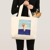 Conch Seashell- en oceaanstrandzeilzakken Grote Tote Bag (Voorkant (product))
