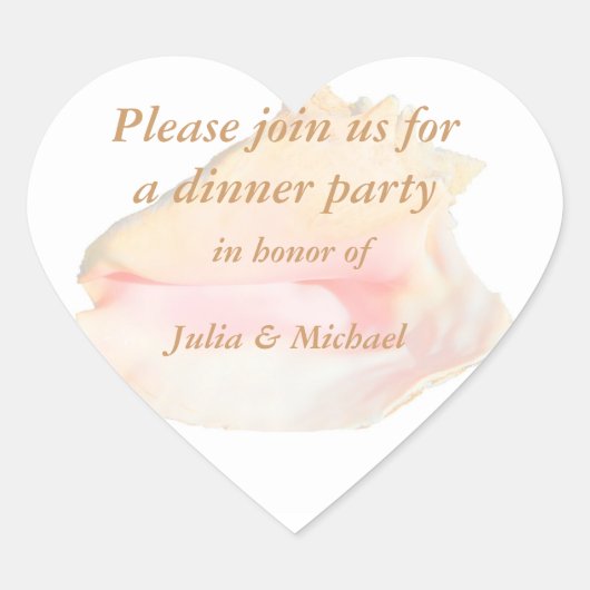 Conch Seashell Hart Vorm Hart Sticker (Voorkant)