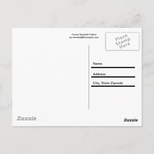 Conch Seashell-kleuren Briefkaart (Achterkant)