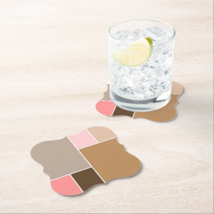 Conch Seashell-kleurenblokken Kartonnen Onderzetters
