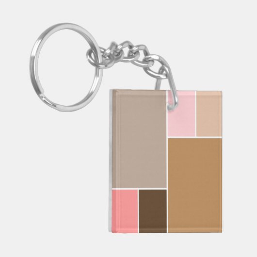 Conch Seashell-kleurenblokken Sleutelhanger (Voorkant Links)