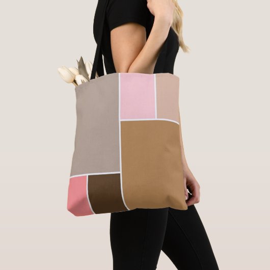Conch Seashell-kleurenblokken Tote Bag (Dichtbij)