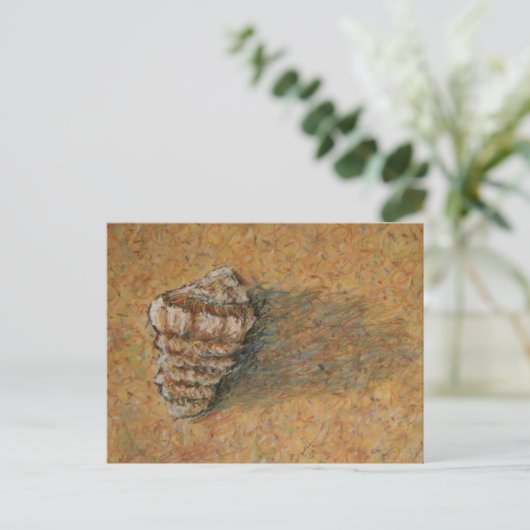 Conch Seashell Zand Beach Briefkaarten (Staand voorkant)