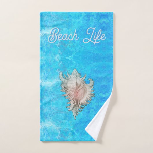 Conch Shell "Beach Life" Bad Handdoek (Handdoek)