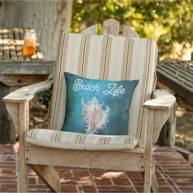 Conch Shell "Beach Life" Buitenkussen (Stoel)