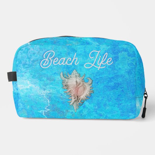 Conch Shell "Beach Life" Dopp Kit Toilettasje (Voorkant)