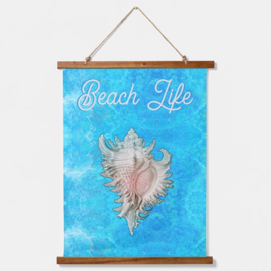 Conch Shell "Beach Life" Hangend Wandkleed (Voorkant)