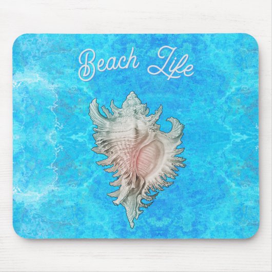 Conch Shell "Beach Life" Muismat (Voorkant)