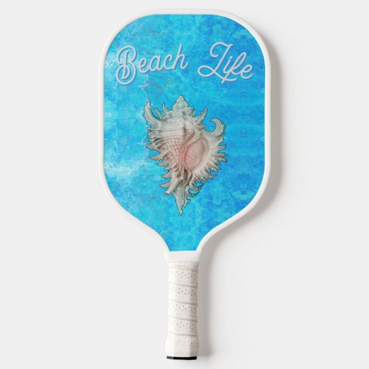 Conch Shell "Beach Life" Pickleball Paddle (Achterkant)