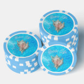 Conch Shell "Beach Life" Poker Chips (Opstapeling)