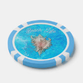 Conch Shell "Beach Life" Poker Chips (Enkel)