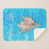Conch Shell "Beach Life" Sherpa Deken (Voorkant (horizontaal))