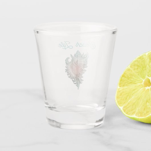 Conch Shell "Beach Life" Shot Glas (Achterkant)