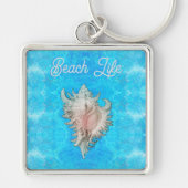 Conch Shell "Beach Life" Sleutelhanger (Voorkant)