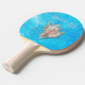 Conch Shell "Beach Life" Tafeltennisbatje (Voorkant Gekanteld)
