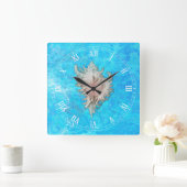 Conch Shell "Beach Life" Vierkante Klok (Huis)