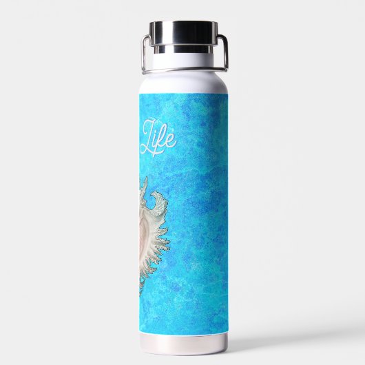 Conch Shell "Beach Life" Waterfles (Achterkant)