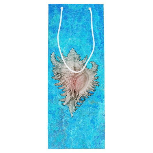 Conch Shell "Beach Life" Wijn Cadeautas (Achterkant)