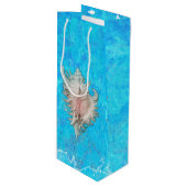 Conch Shell "Beach Life" Wijn Cadeautas (Voorkant Gekanteld)