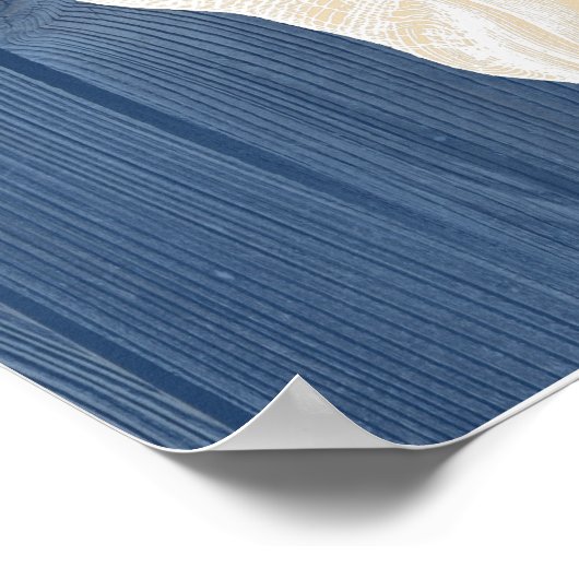 Conch Shell  Blue Wood Beach Poster (Hoek)