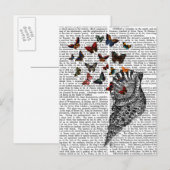 Conch Shell en Butterflies 2 Briefkaart (Voorkant / Achterkant)