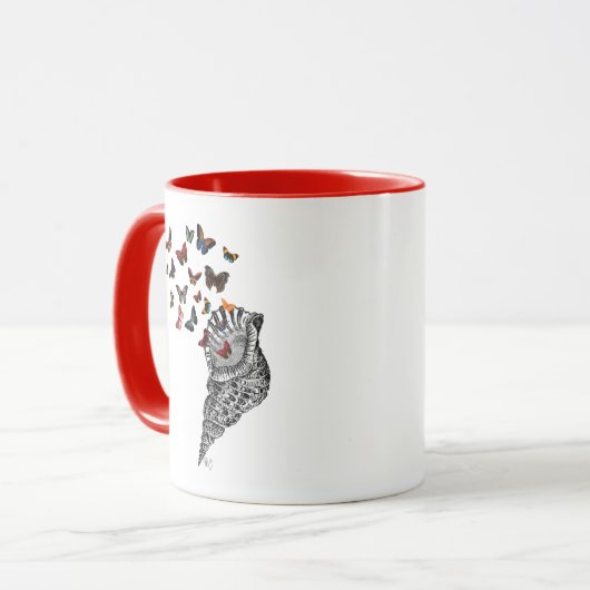 Conch Shell en Butterflies 2 Mok (Voorkant links)