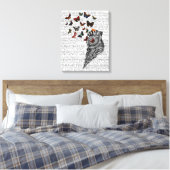 Conch Shell en Butterflies Canvas Afdruk (Insitu (Slaapkamer))