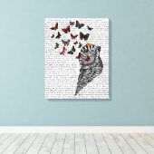 Conch Shell en Butterflies Canvas Afdruk (Insitu (Houten vloer))