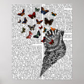 Conch Shell en Butterflies Poster (Voorkant)